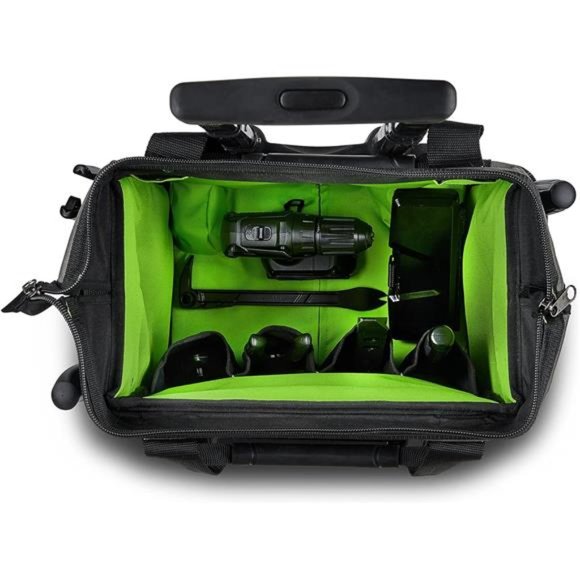 AWP Rolling 14 Inch Tool Bag with Telescoping Rubber Handle, Water-Resistant - Picture 3 of 6